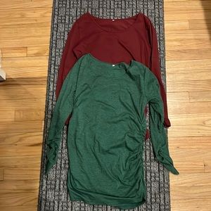 2 long sleeve maternity shirts